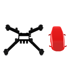 Black Frame and red canopy of nano drone